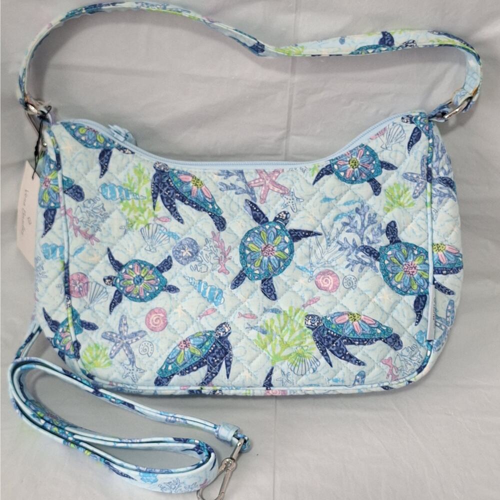 Vera Bradley Frannie Crescent Crossbody Bag in Turtle Dream Print